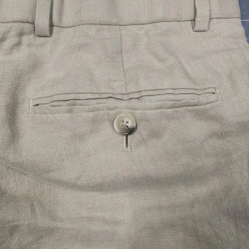 Brooks Brothers Linen Pants 30x28 Tan Khaki Straight Chinos Preppy Trousers Read